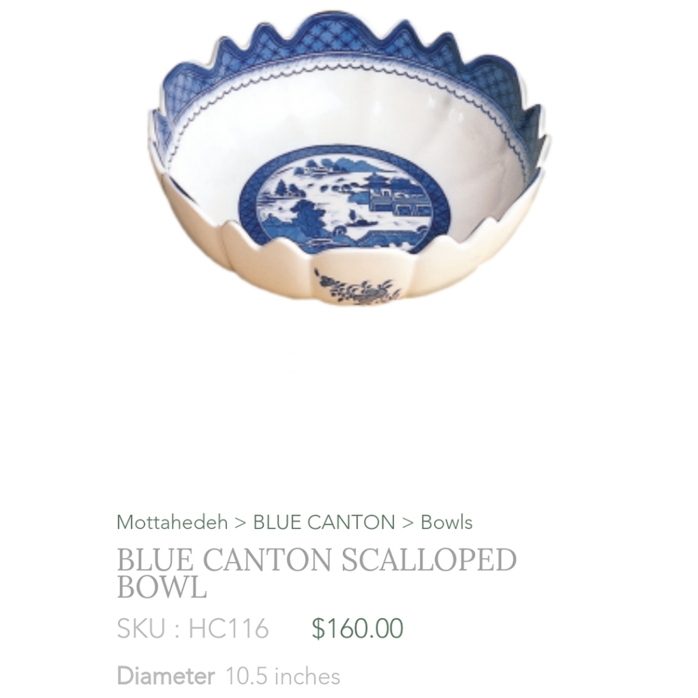 Mottahedeh Blue Canton Scalloped Bowl